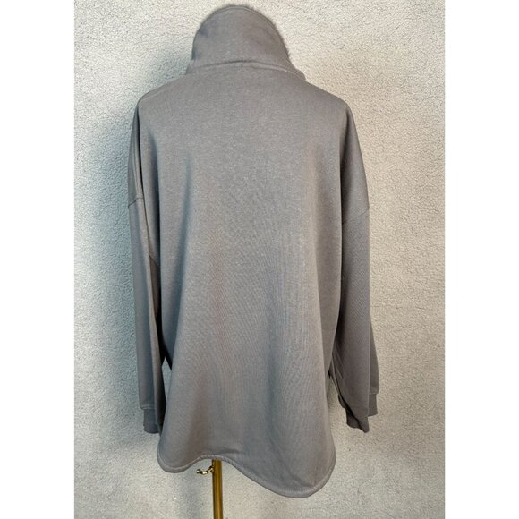 Planet Heart Women's Trendy Plus Size Quarter-Snap Fleece Sweater 2X Gray NWT's - Picture 5 of 8